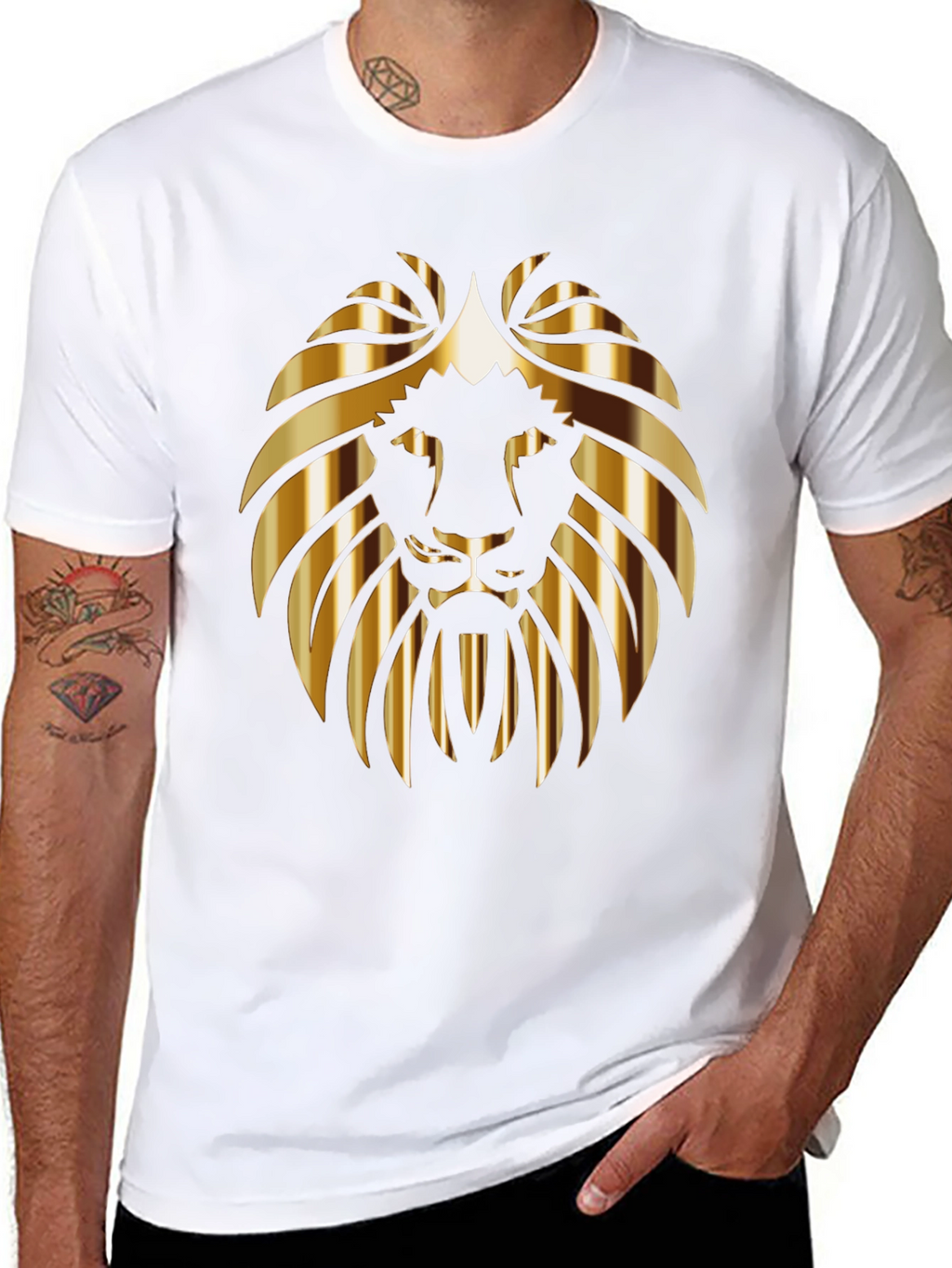 Golden Lion Graphic Black T-Shirt