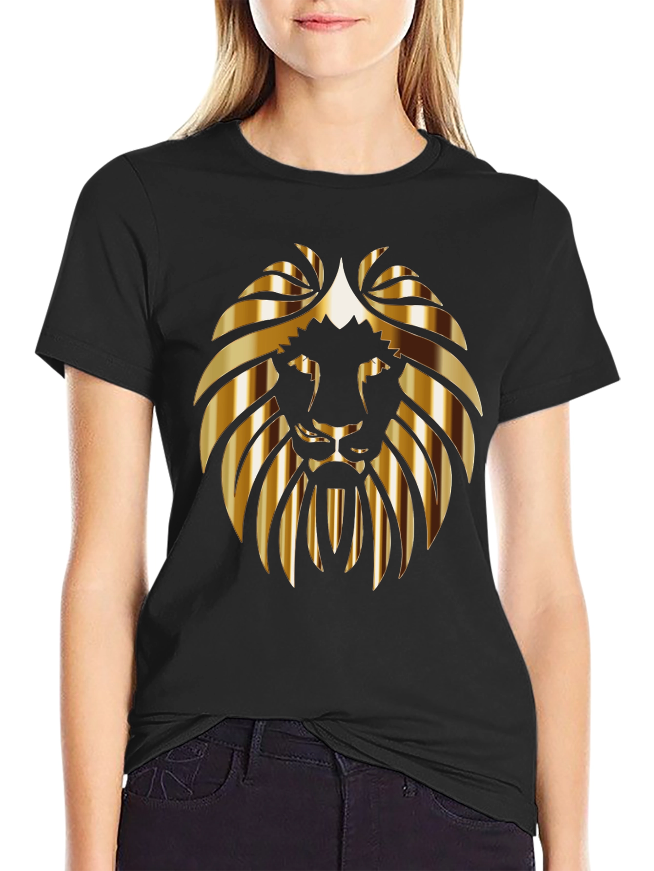 Golden Lion Graphic Black T-Shirt