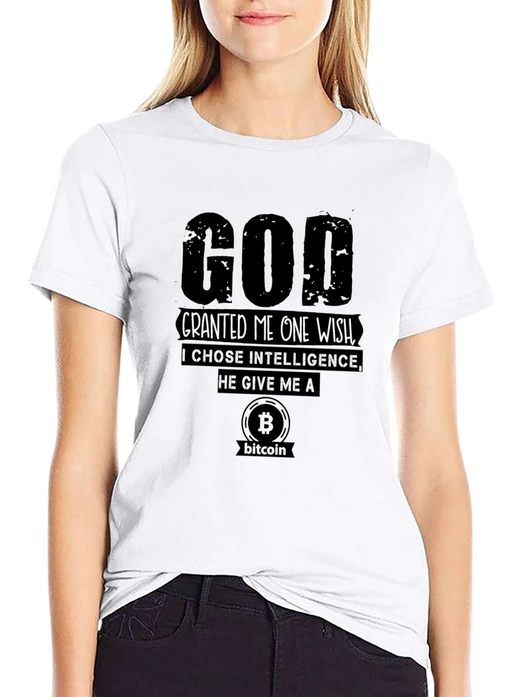 God Granted Me Bitcoin T-Shirt - Choose Intelligence
