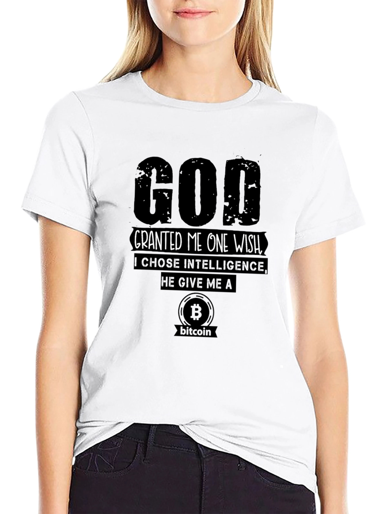 God Granted Me Bitcoin T-Shirt - Choose Intelligence