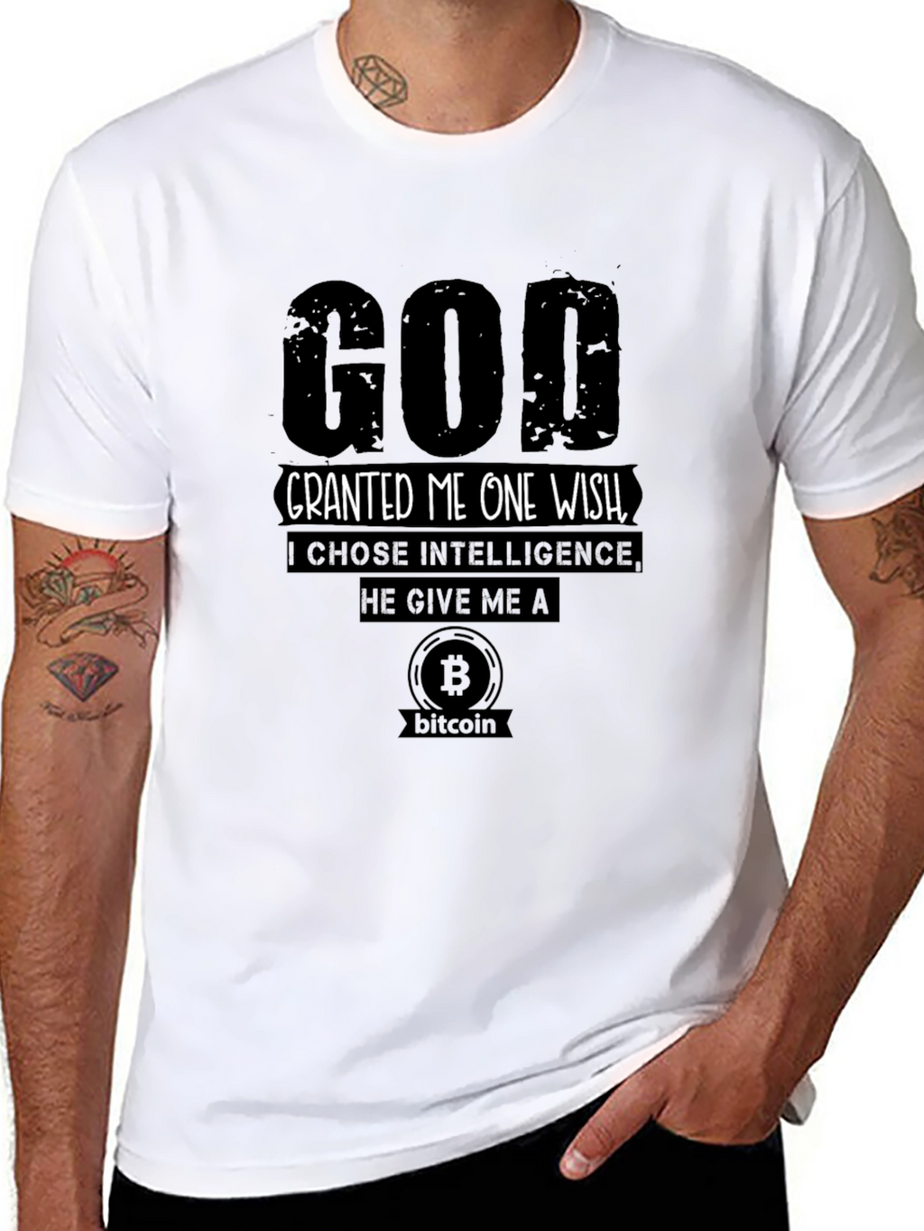 God Granted Me Bitcoin T-Shirt - Choose Intelligence
