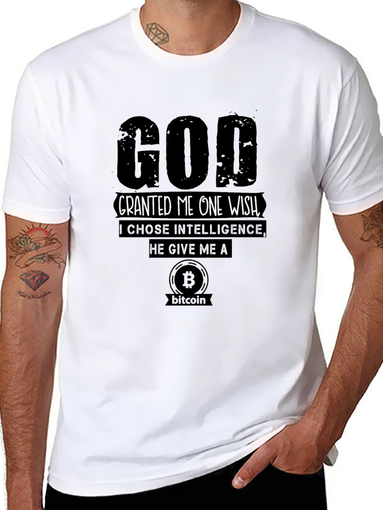 God Granted Me Bitcoin T-Shirt - Choose Intelligence