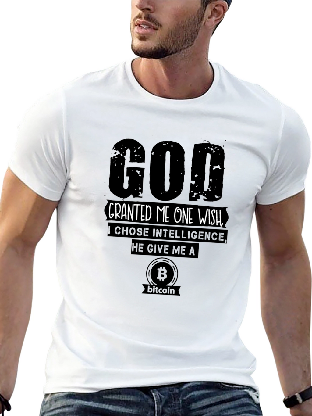 God Granted Me Bitcoin T-Shirt - Choose Intelligence