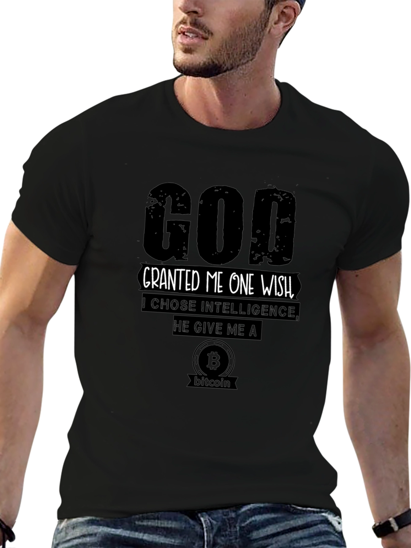 God Granted Me Bitcoin T-Shirt - Choose Intelligence