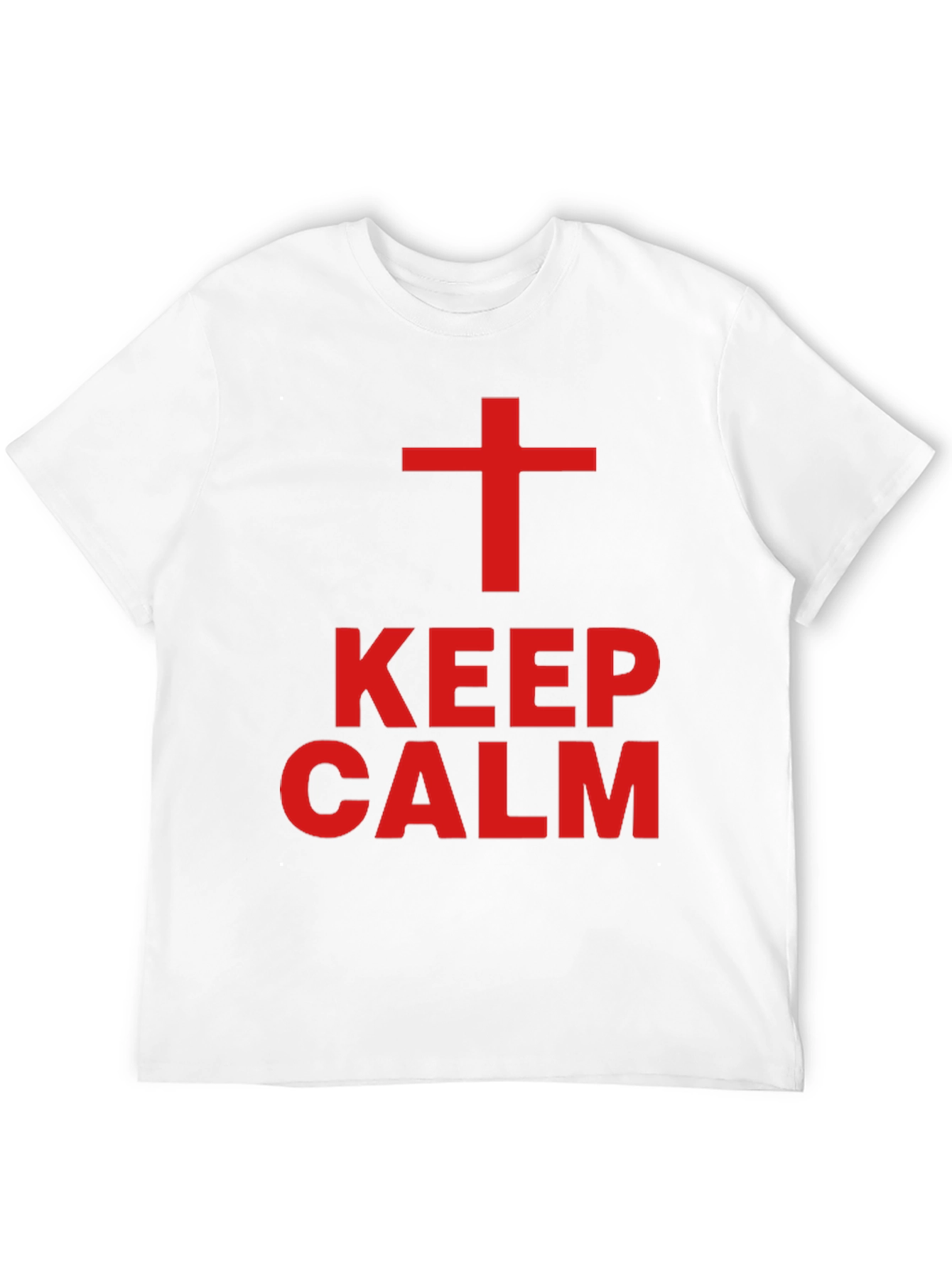 Keep Calm Christian Tee - Red Cross Design