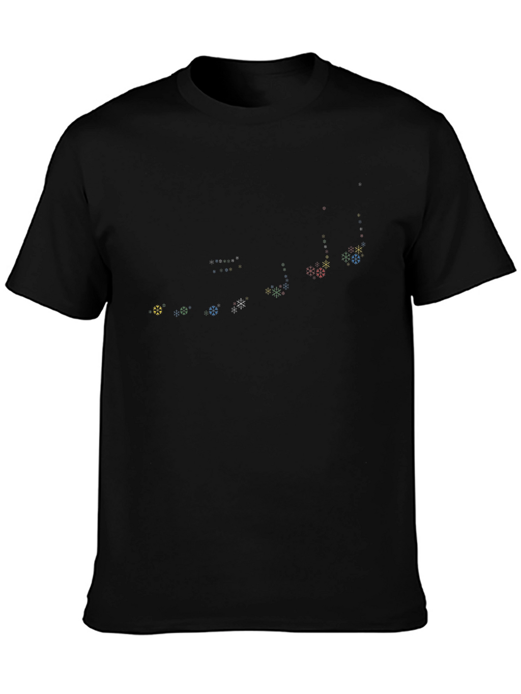 Geometric Snowflake Tee - Stylish Black Cotton Shirt