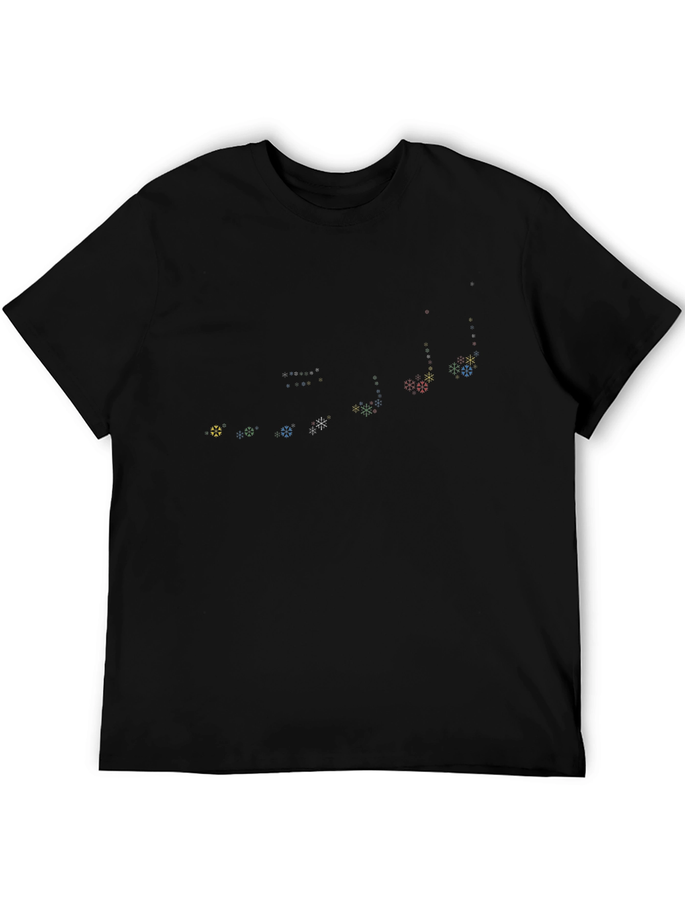 Geometric Snowflake Tee - Stylish Black Cotton Shirt