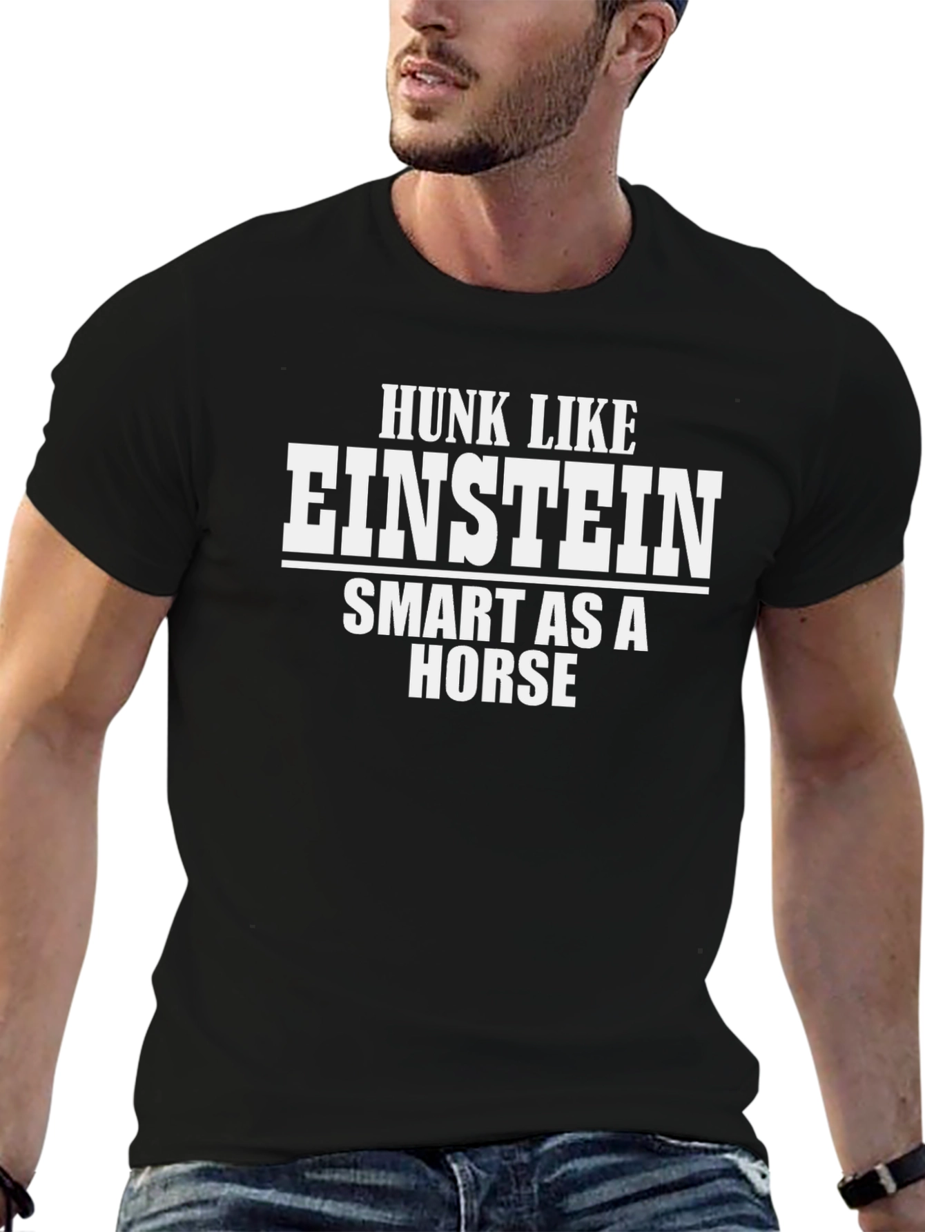Hunk Like Einstein Humor Graphic Tee
