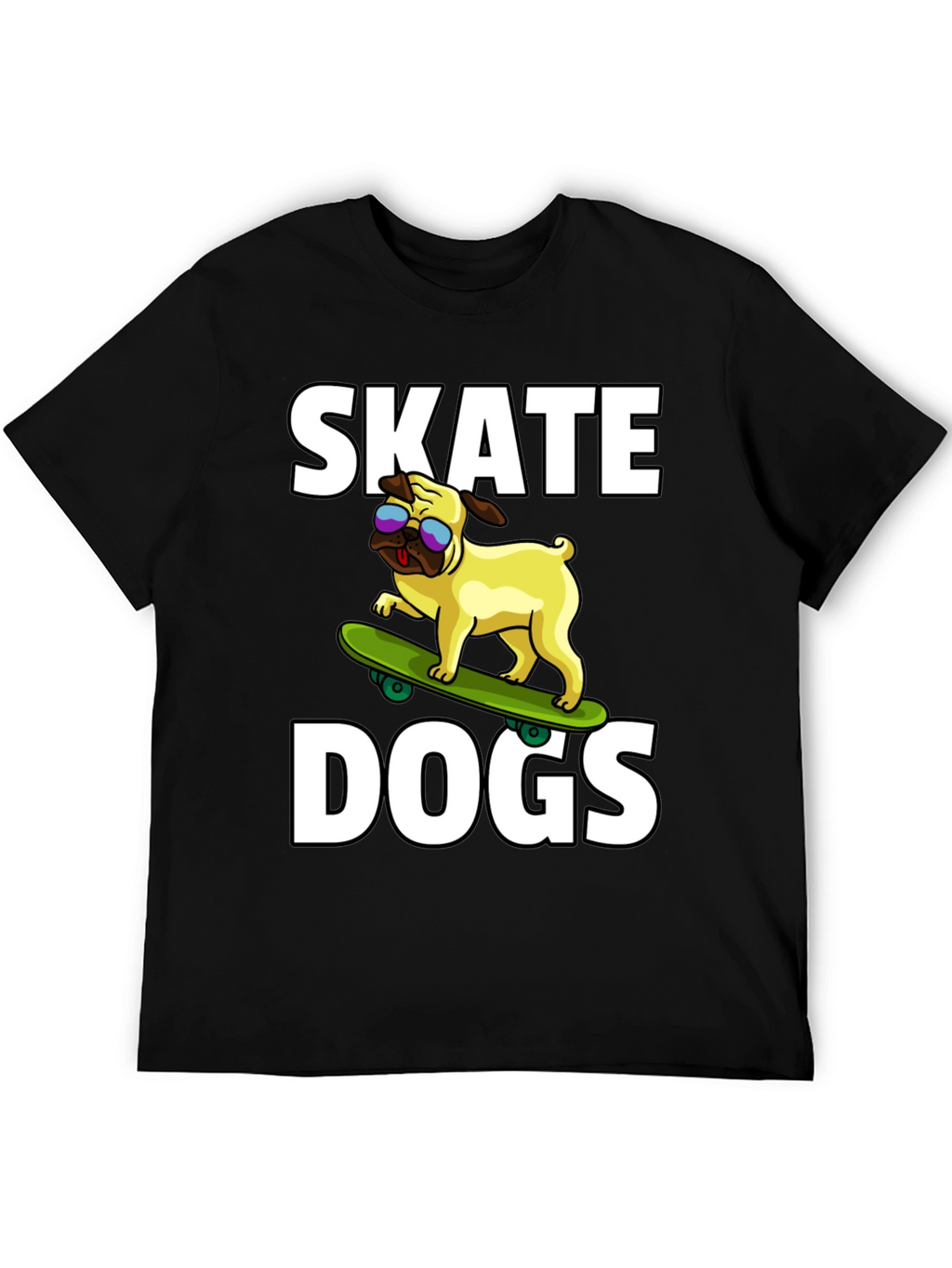 Skate Dogs Graphic Tee - Black Cotton T-Shirt