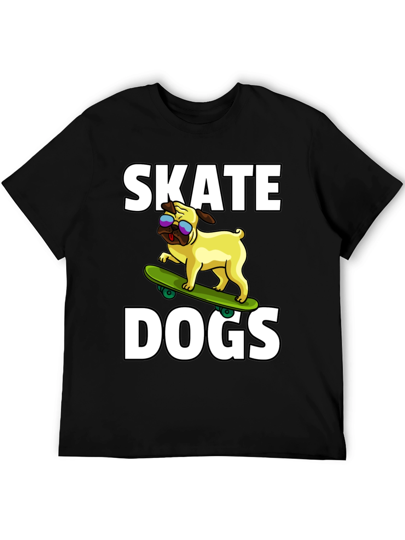 Skate Dogs Graphic Tee - Black Cotton T-Shirt