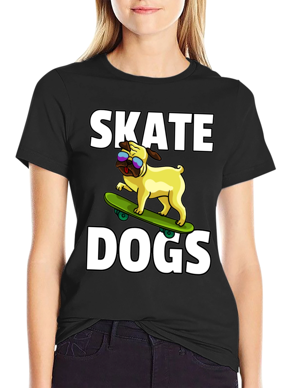 Skate Dogs Graphic Tee - Black Cotton T-Shirt