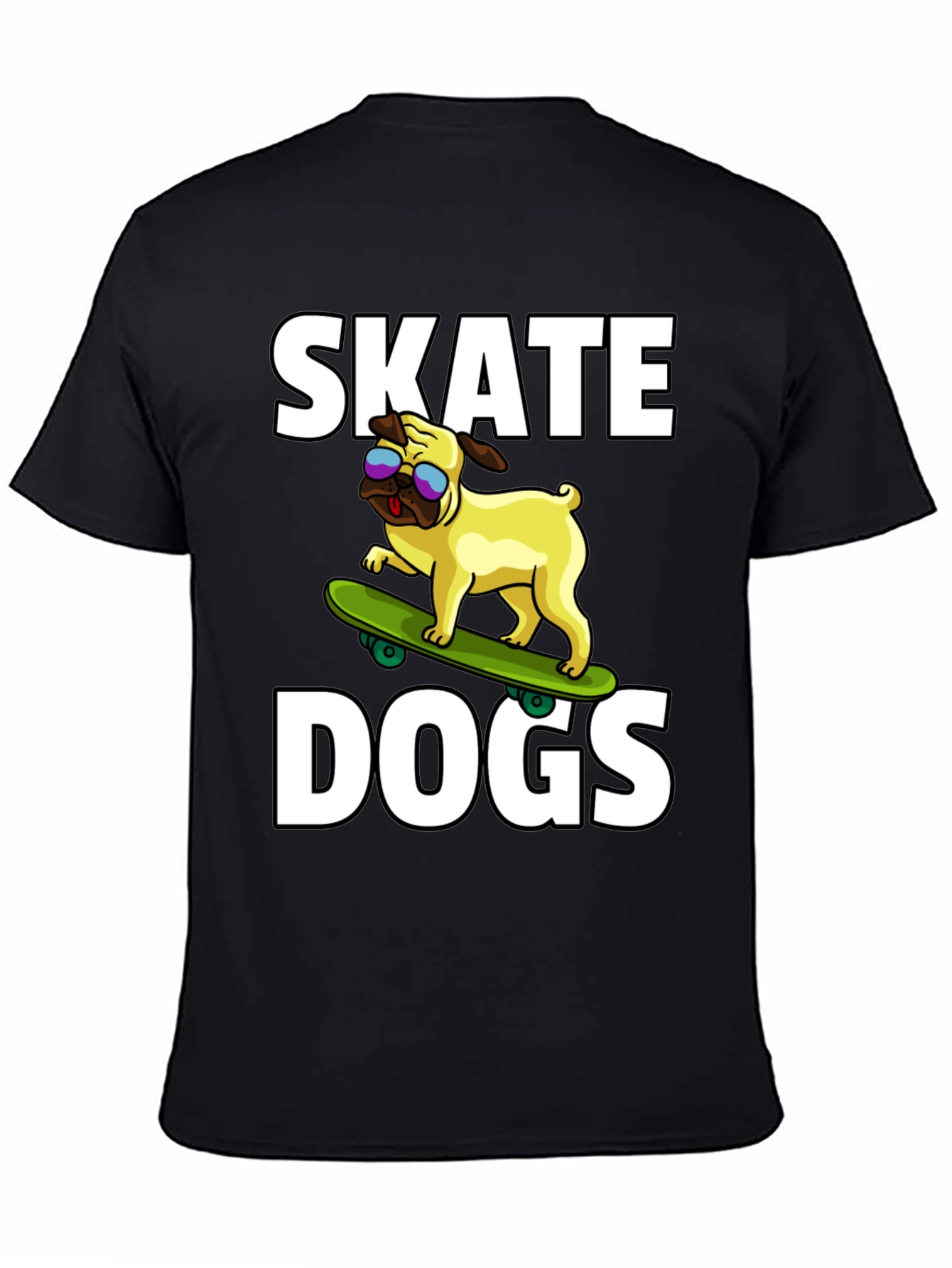 Skate Dogs Graphic Tee - Black Cotton T-Shirt