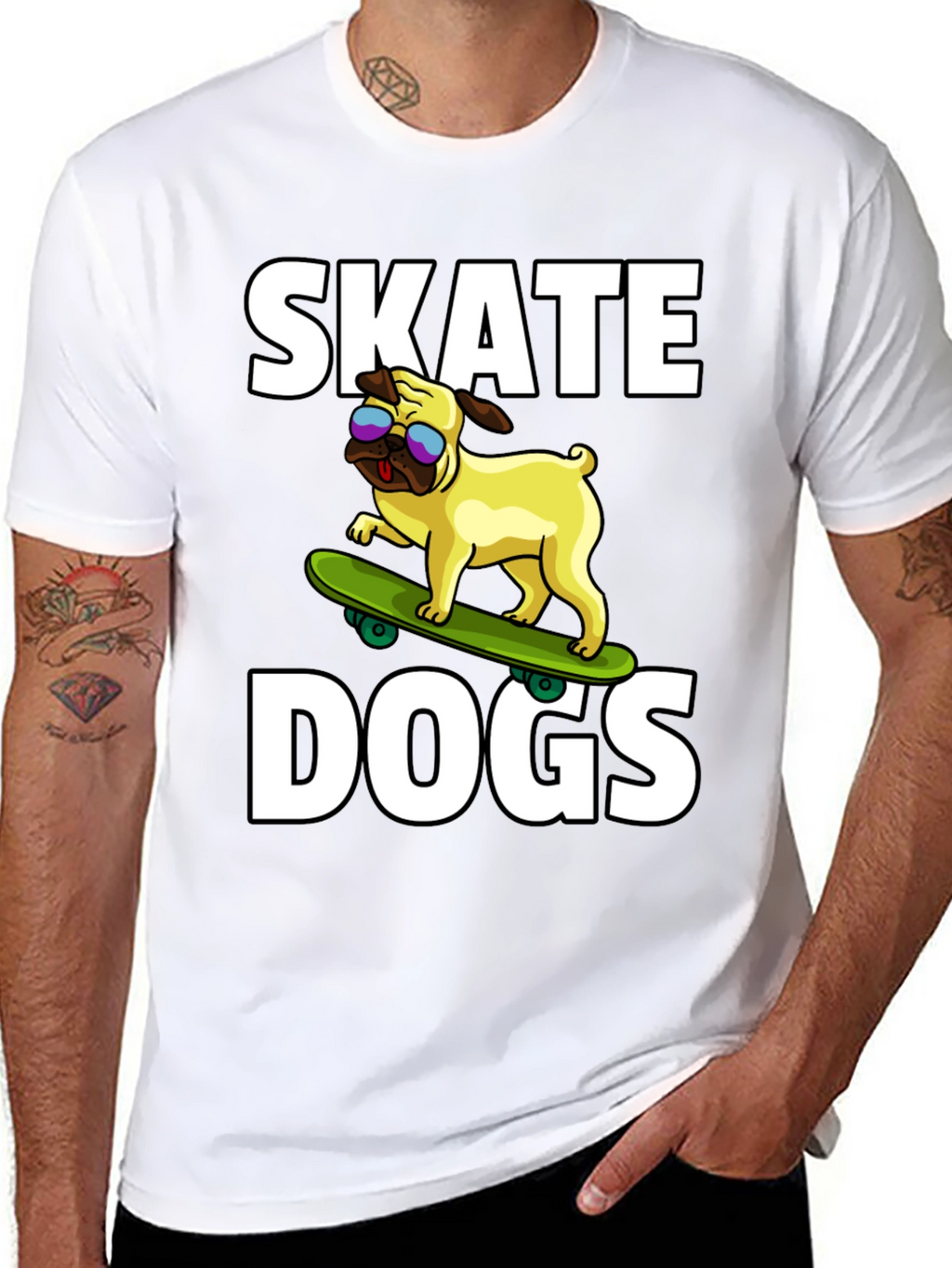 Skate Dogs Graphic Tee - Black Cotton T-Shirt