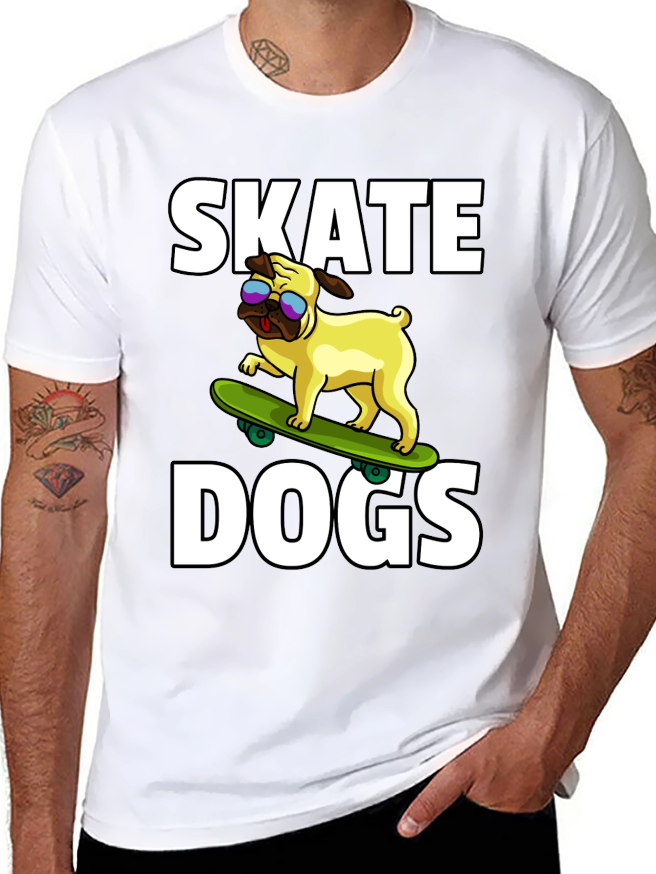 Skate Dogs Graphic Tee - Black Cotton T-Shirt