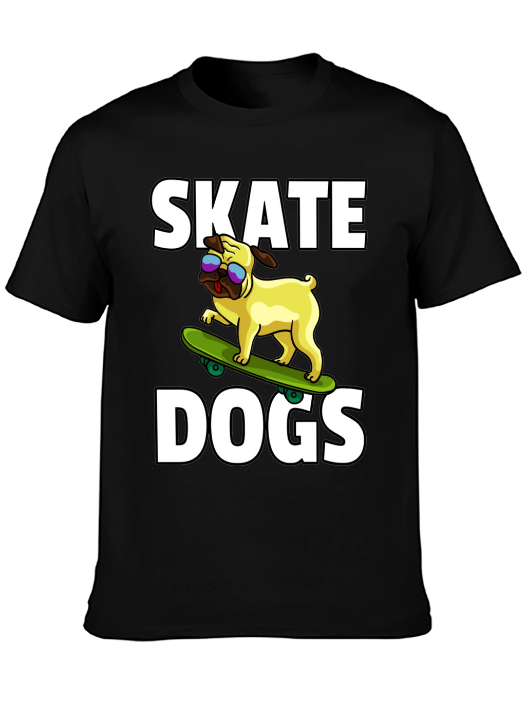 Skate Dogs Graphic Tee - Black Cotton T-Shirt
