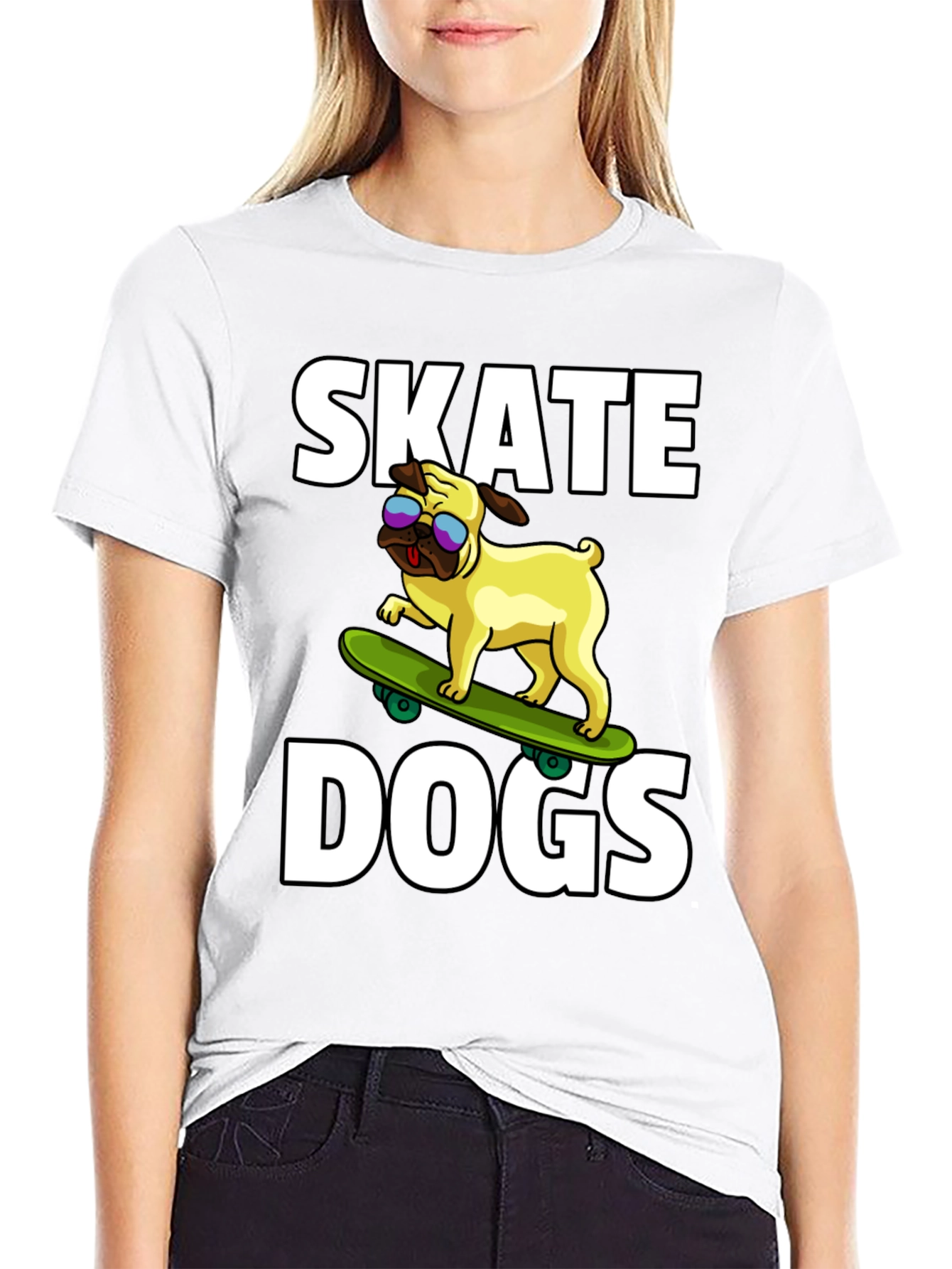 Skate Dogs Graphic Tee - Black Cotton T-Shirt