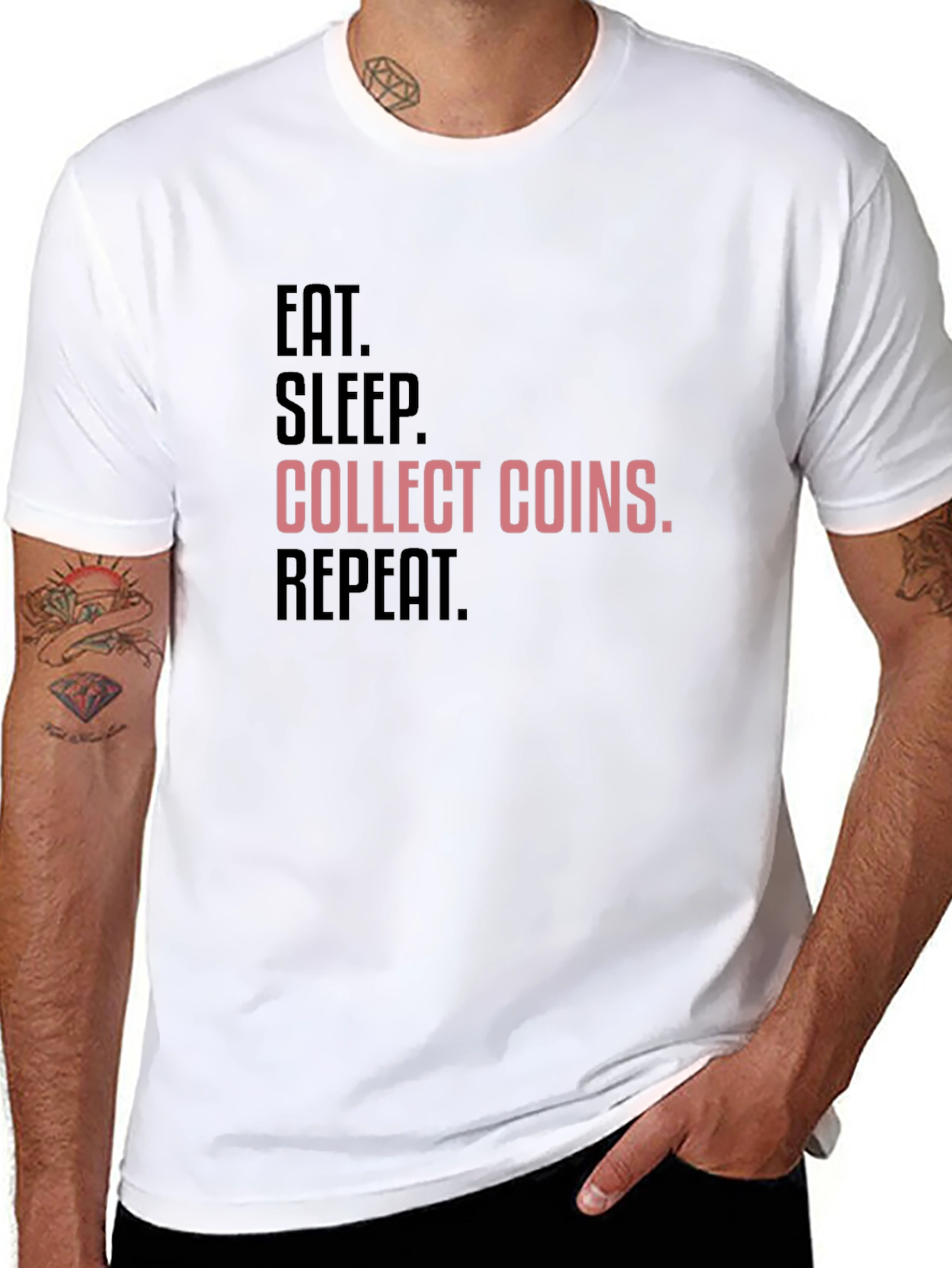 Eat Sleep Collect Coins Repeat Graphic Tee