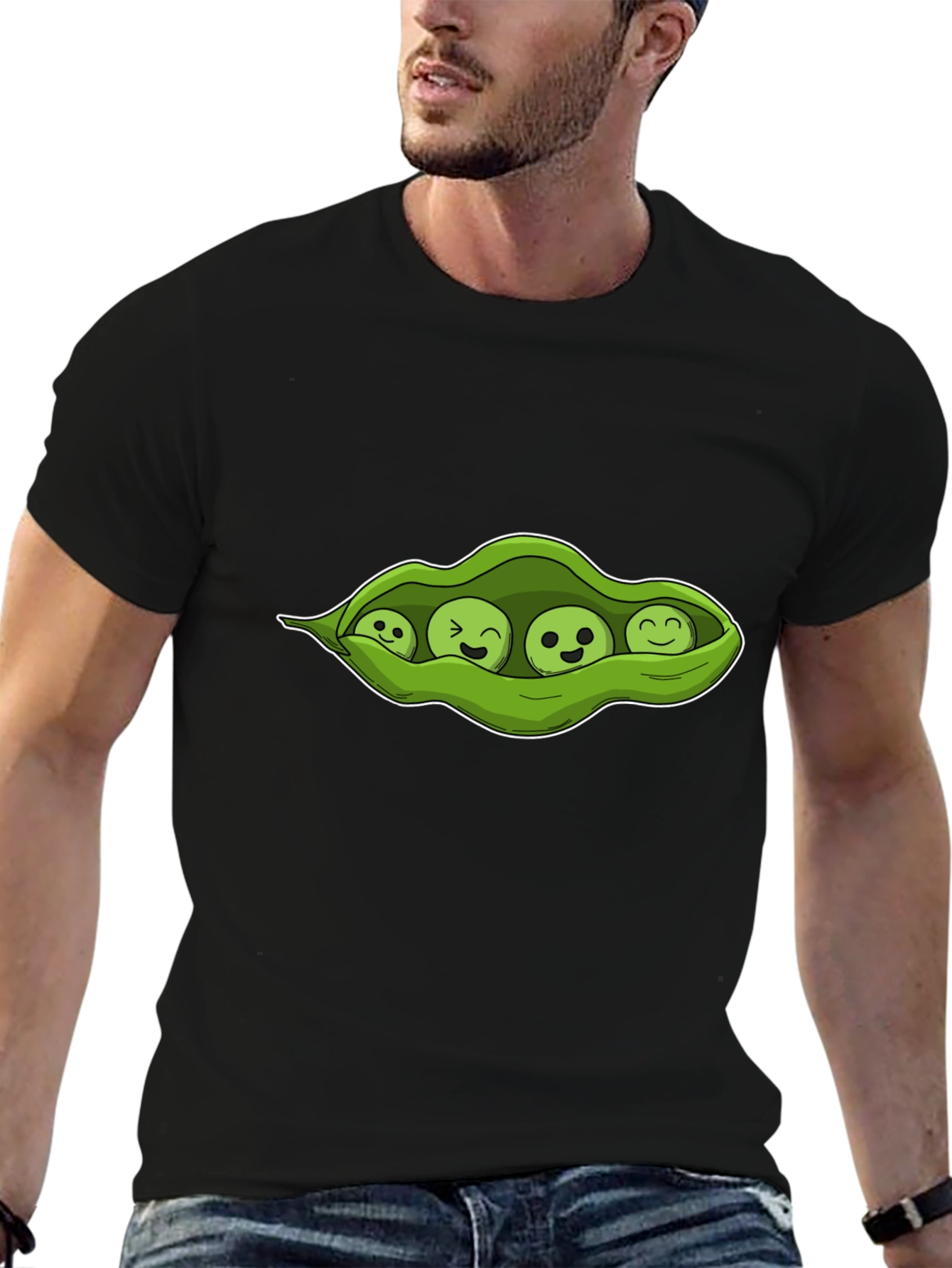 Four Peas in a Pod Black T-Shirt