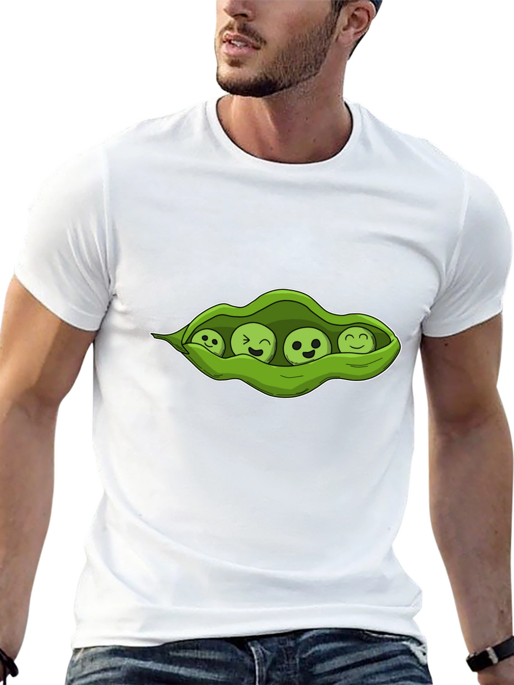 Four Peas in a Pod Black T-Shirt