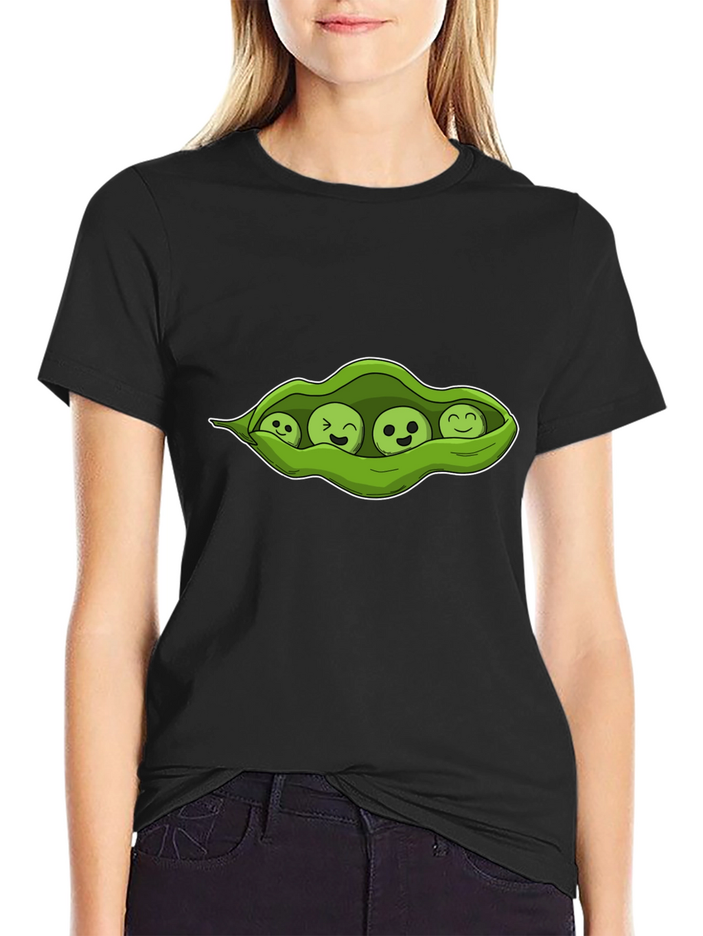 Four Peas in a Pod Black T-Shirt