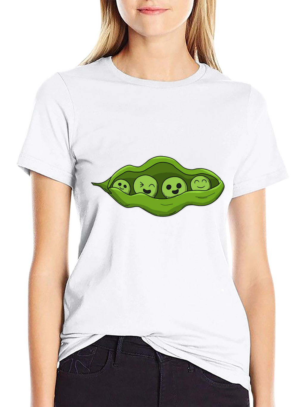 Four Peas in a Pod Black T-Shirt