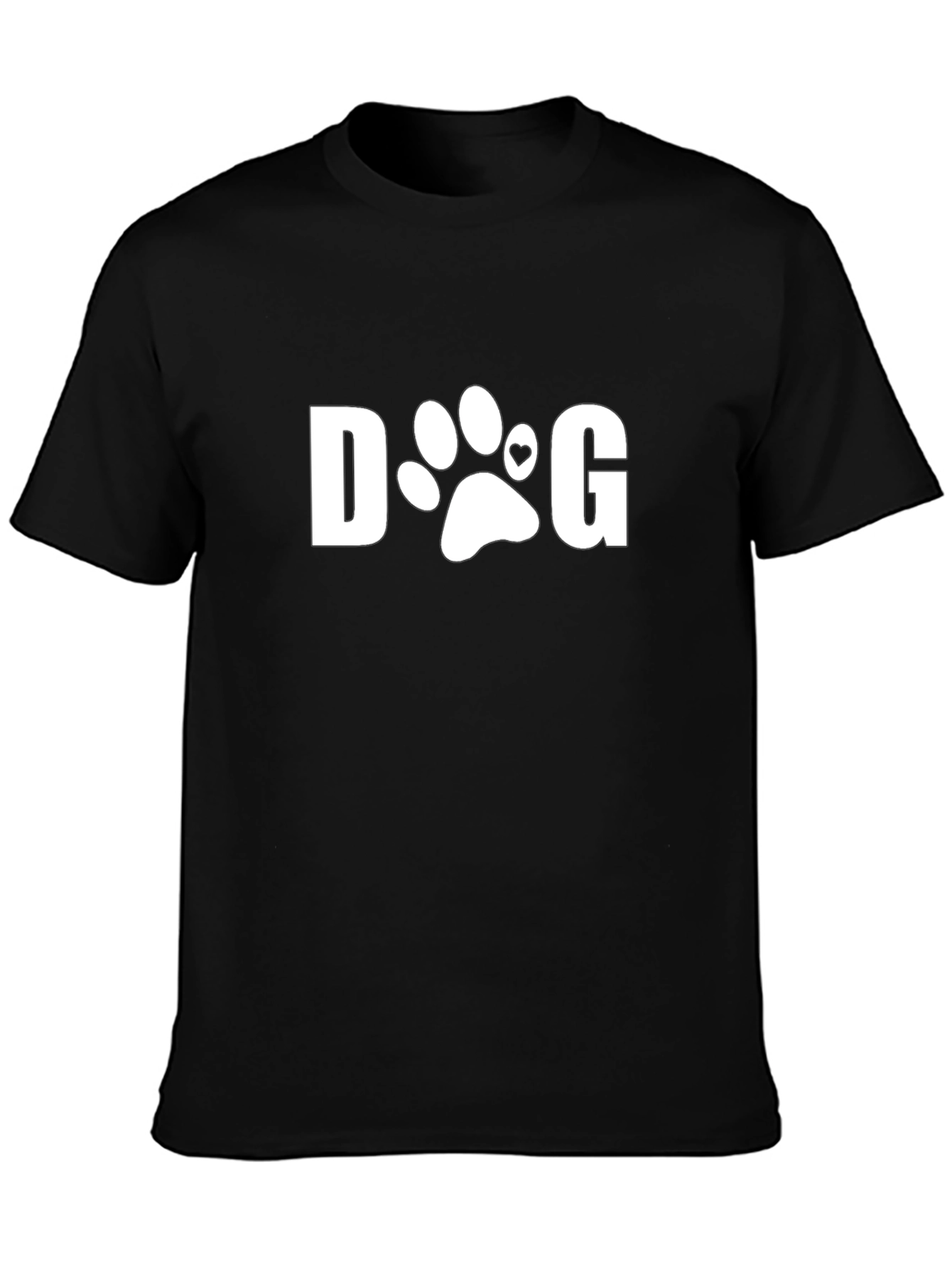 DOG Paw Print T-Shirt - Black