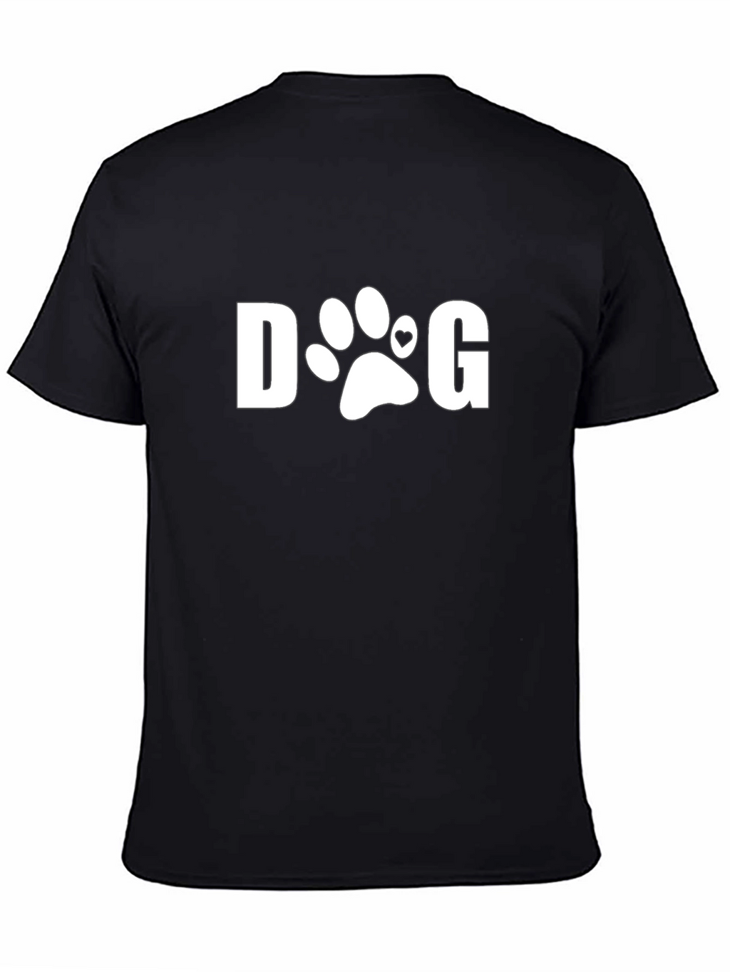 DOG Paw Print T-Shirt - Black