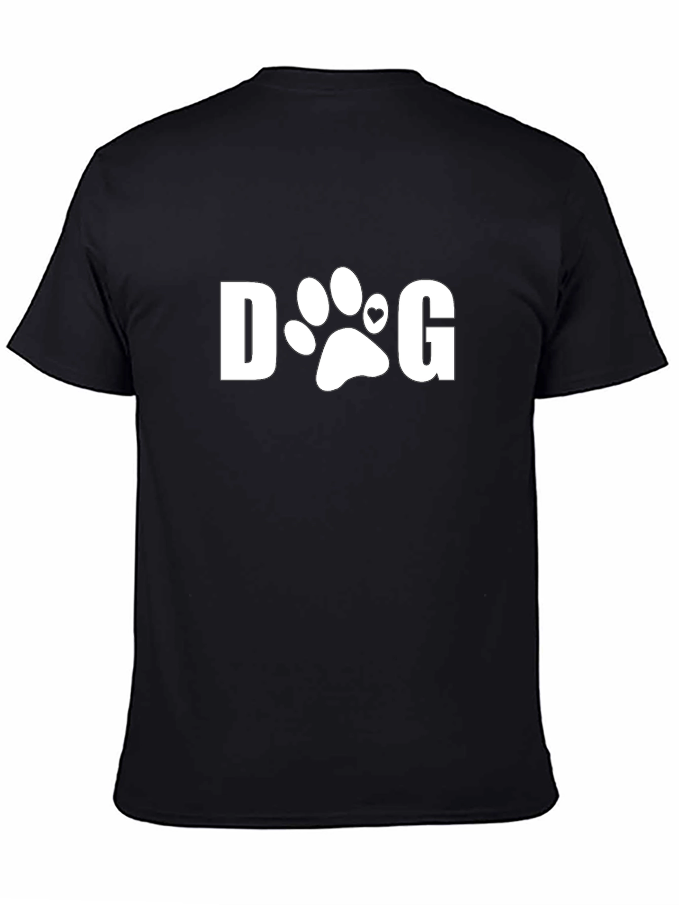 DOG Paw Print T-Shirt - Black