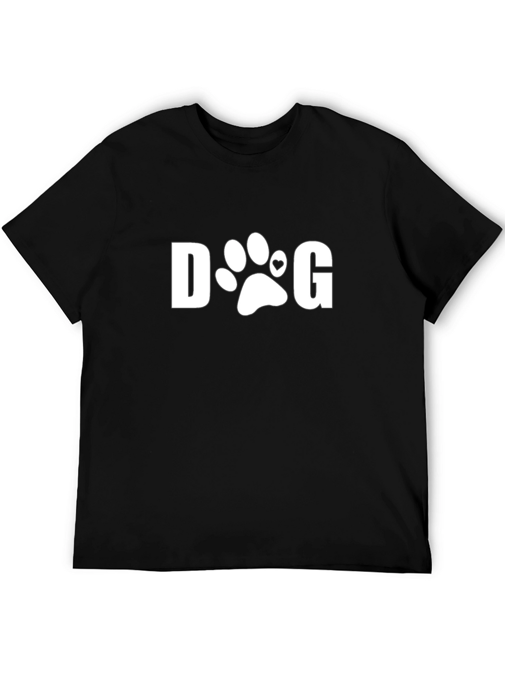 DOG Paw Print T-Shirt - Black