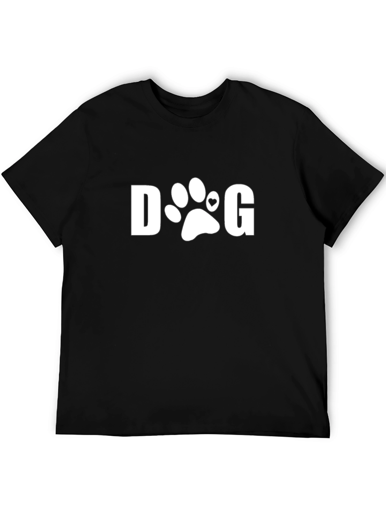 DOG Paw Print T-Shirt - Black
