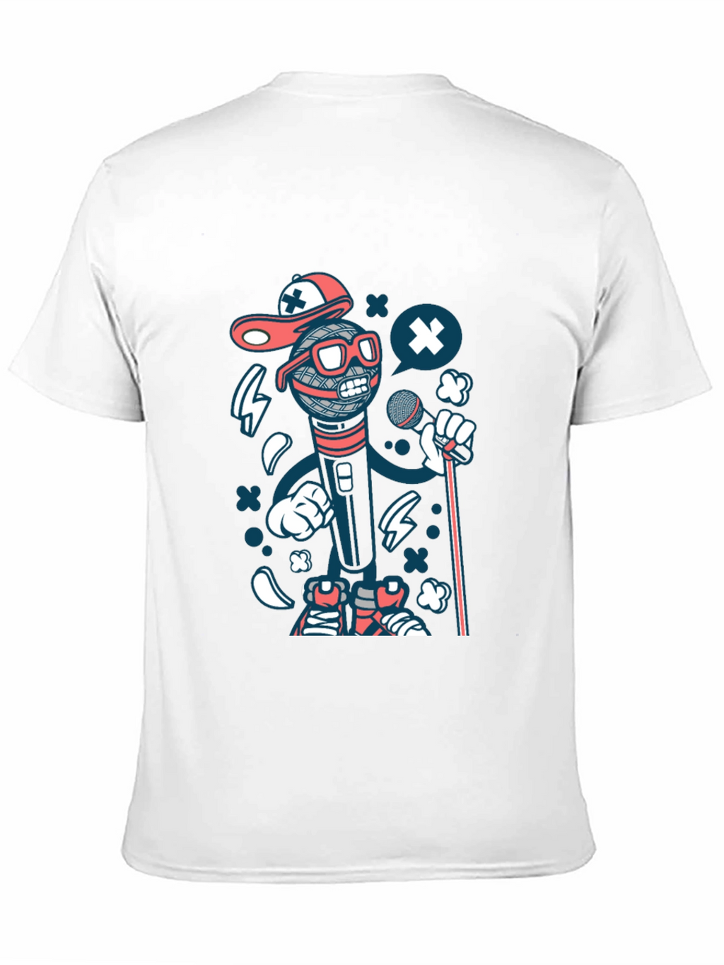 Cartoon Microphone Graphic T-Shirt