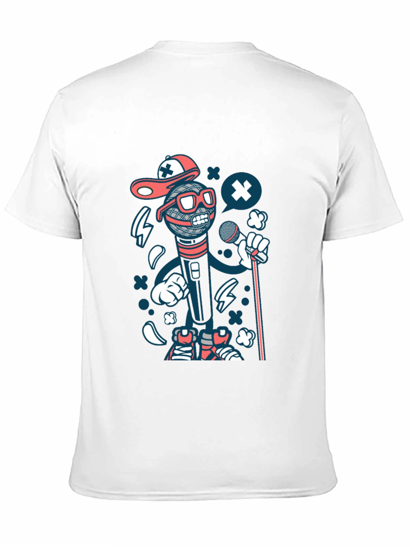 Cartoon Microphone Graphic T-Shirt