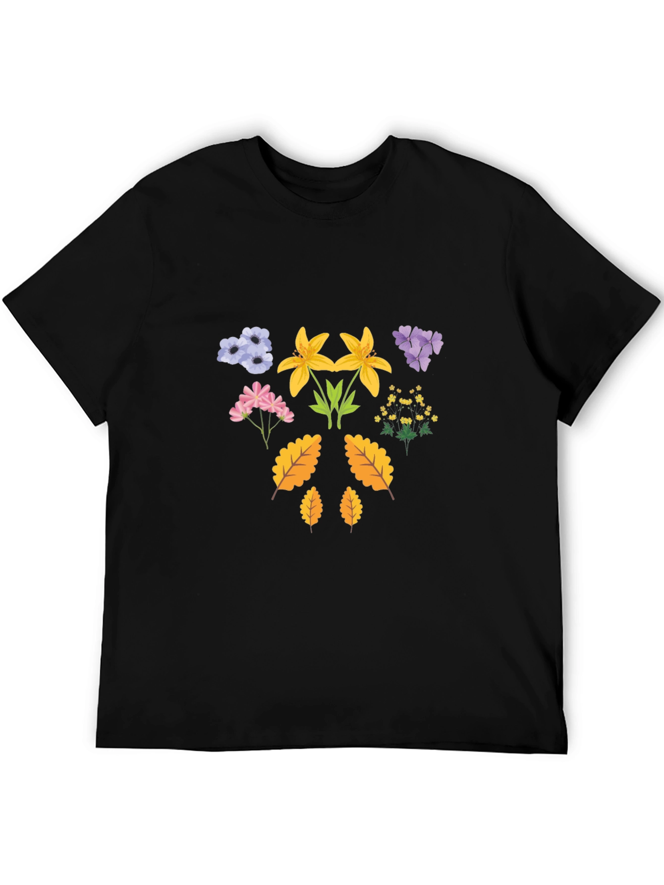 Floral Print T-Shirt - Botanical Design