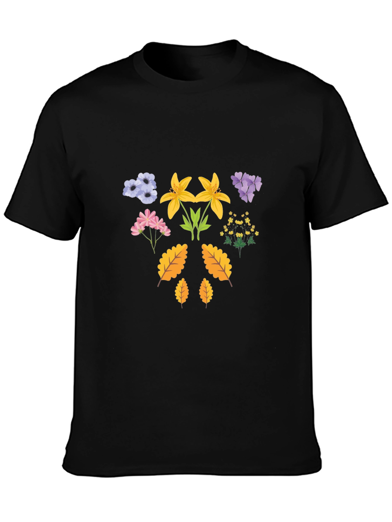 Floral Print T-Shirt - Botanical Design