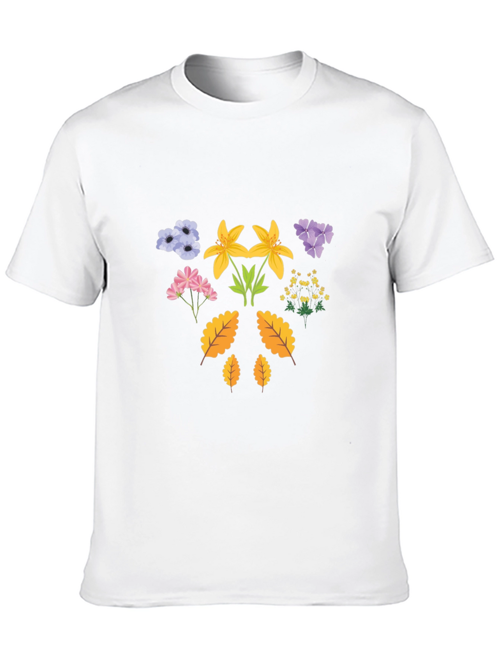 Floral Print T-Shirt - Botanical Design