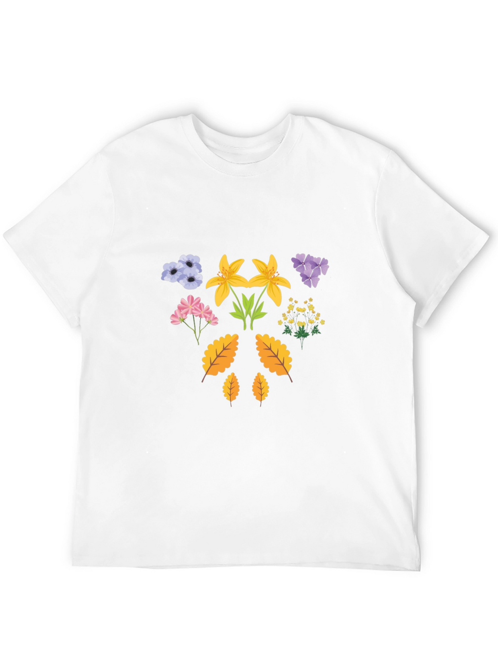 Floral Print T-Shirt - Botanical Design