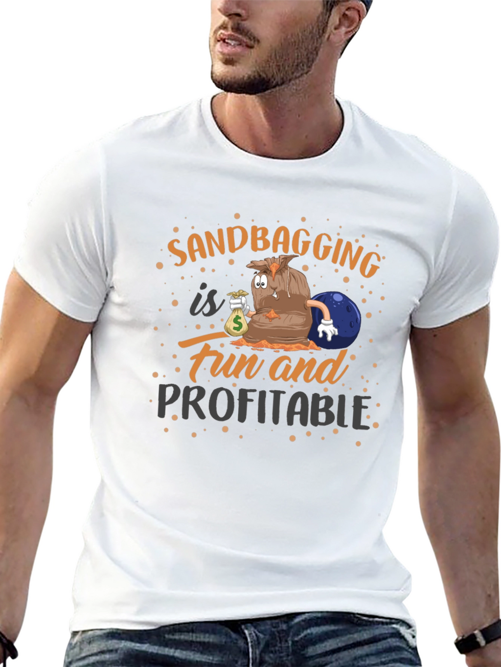 Sandbagging Fun & Profitable Black Graphic T-Shirt