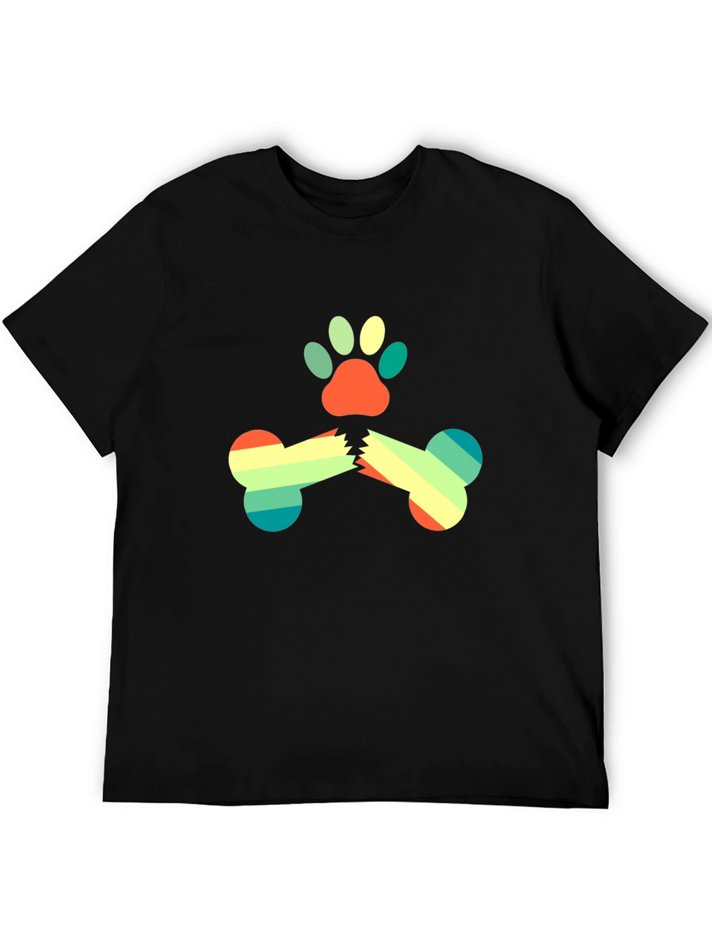 Retro Dog Paw & Bone Graphic Tee
