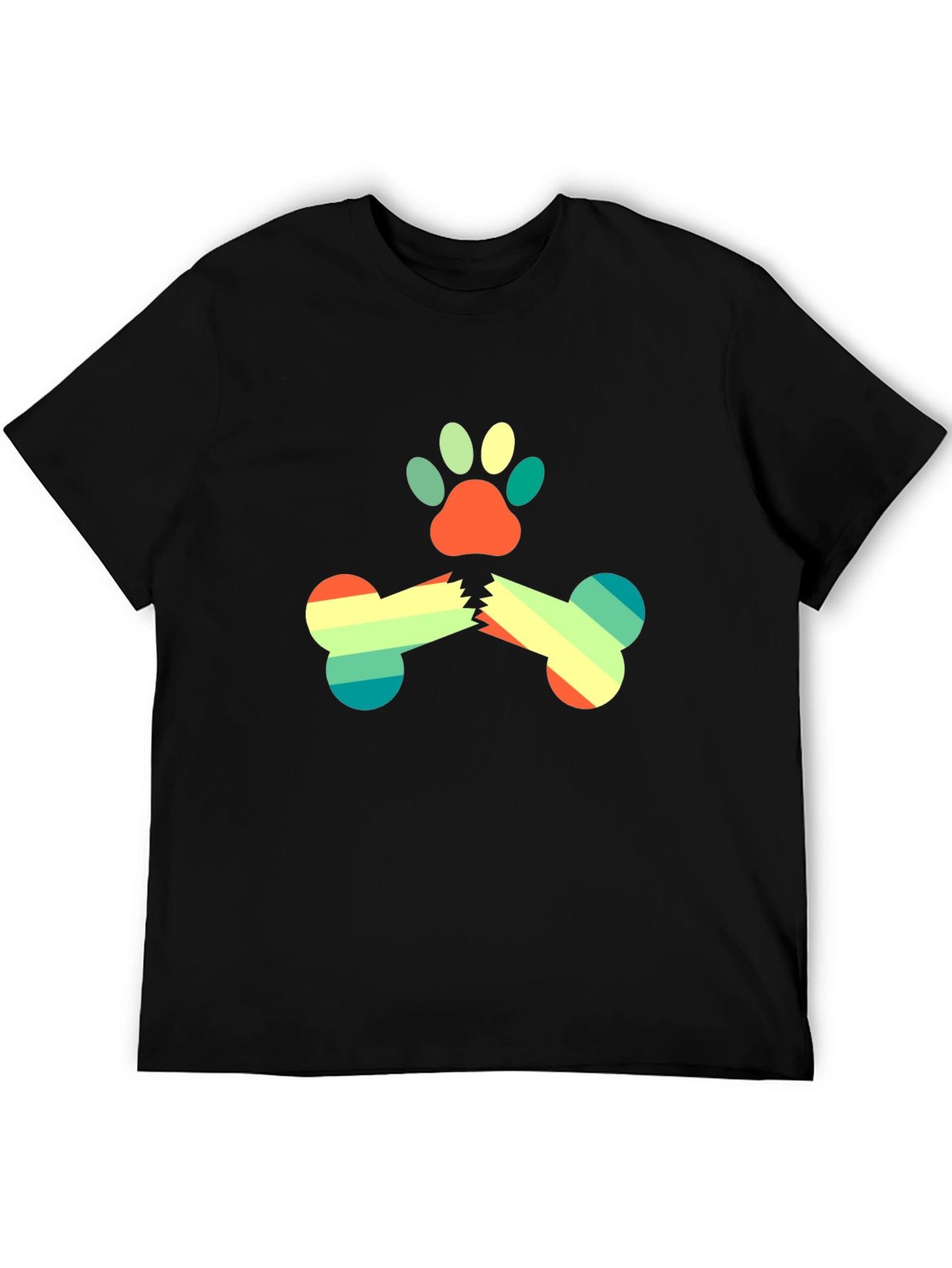Retro Dog Paw & Bone Graphic Tee