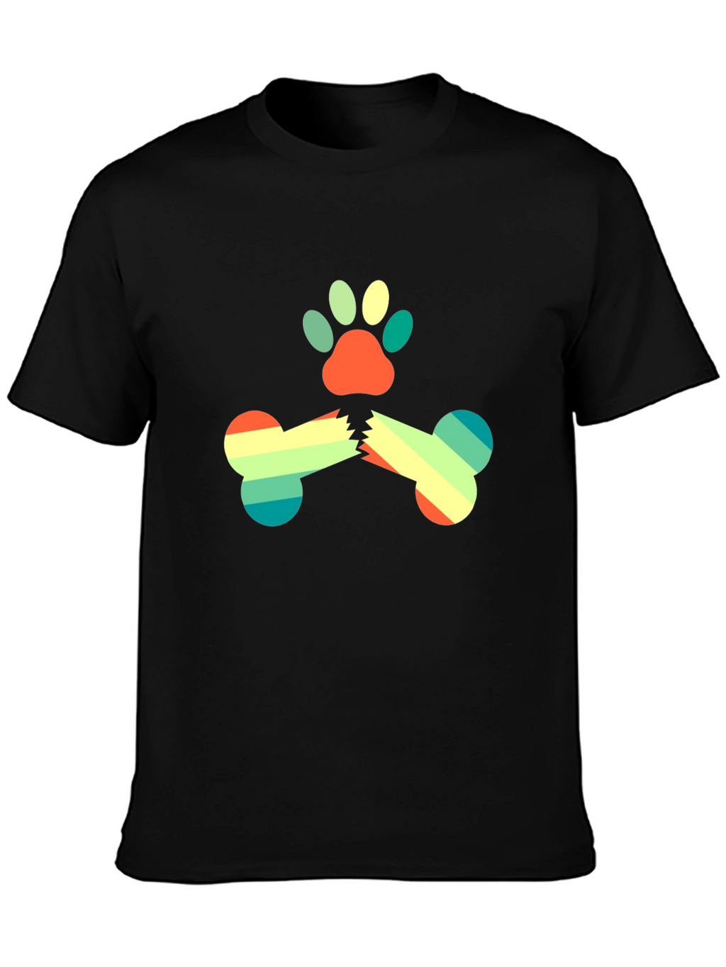 Retro Dog Paw & Bone Graphic Tee