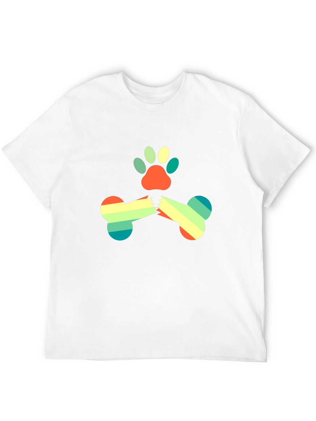 Retro Dog Paw & Bone Graphic Tee