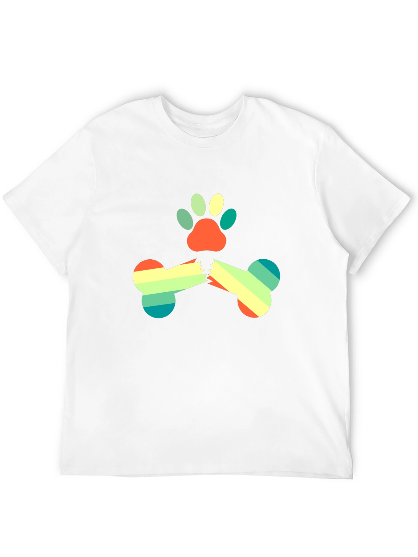 Retro Dog Paw & Bone Graphic Tee