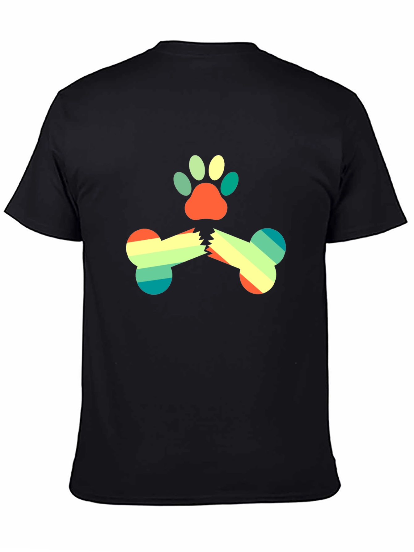 Retro Dog Paw & Bone Graphic Tee