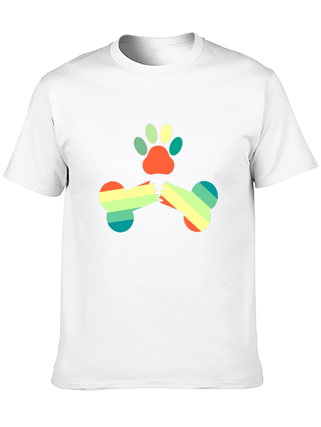 Retro Dog Paw & Bone Graphic Tee