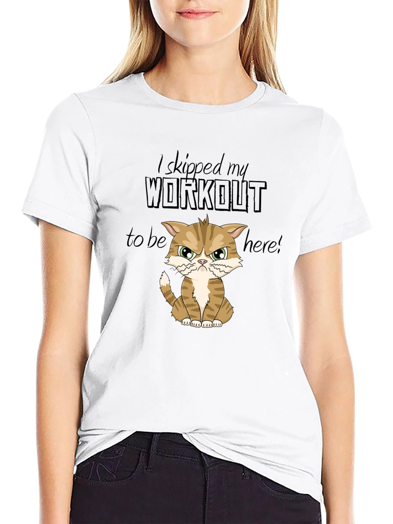 Skipped Workout Cat Graphic T-Shirt
