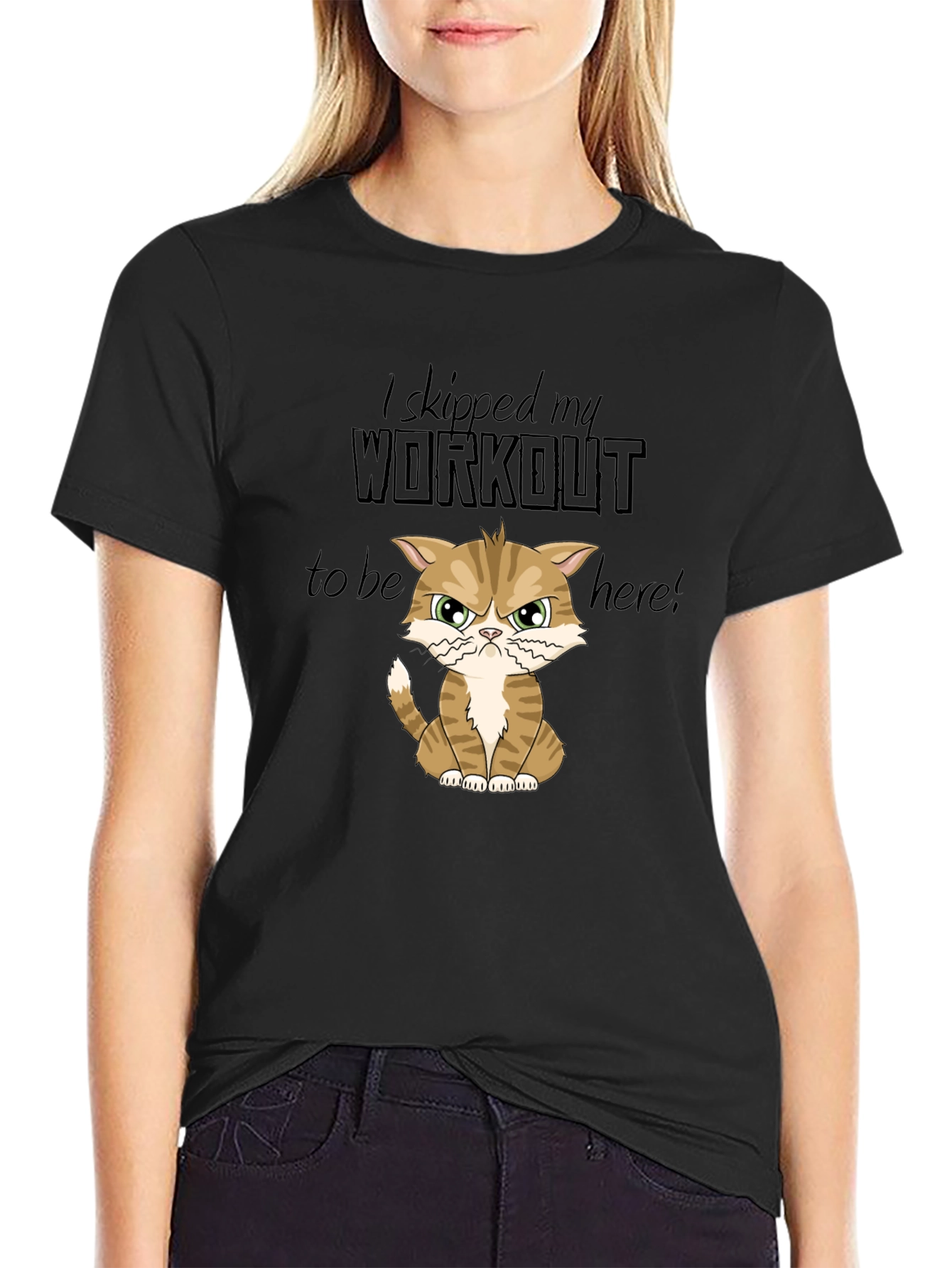 Skipped Workout Cat Graphic T-Shirt