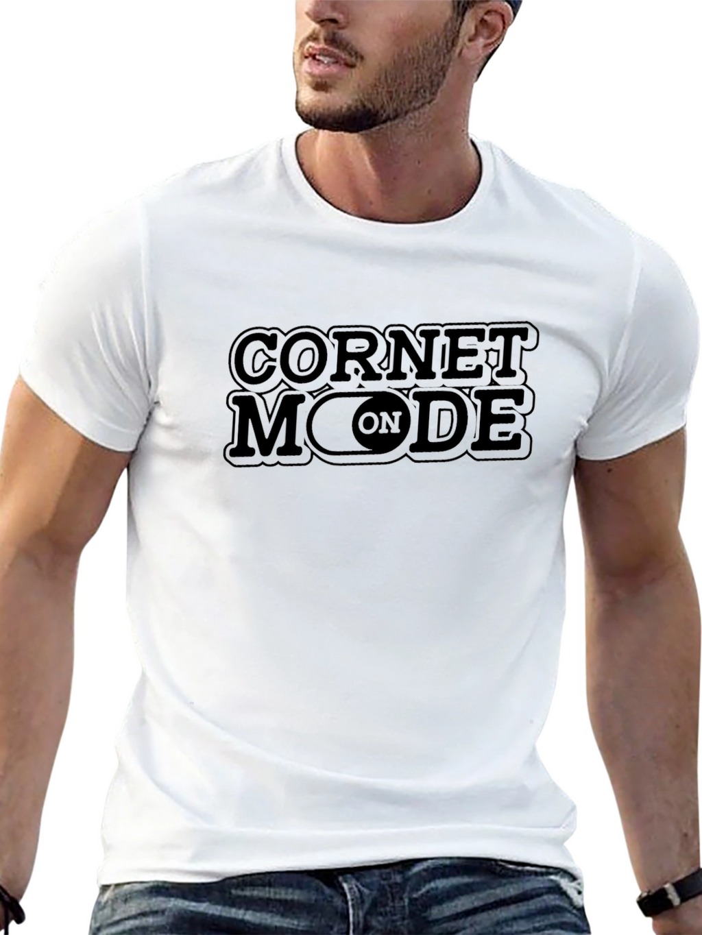 Cornet Mode On Black T-Shirt