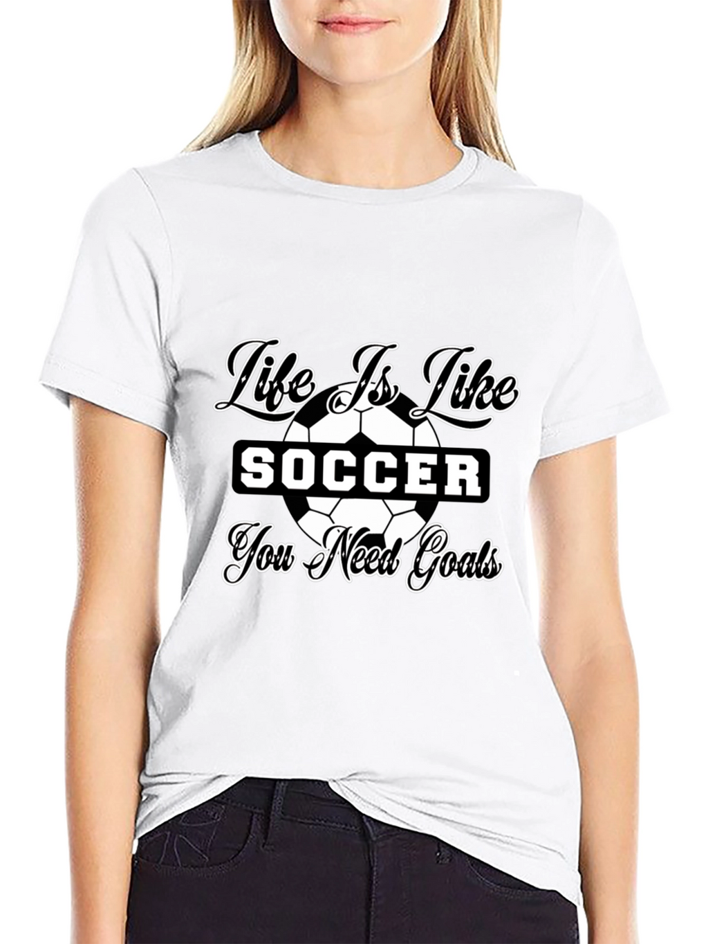Life is Like Soccer Black T-Shirt - Goals Tee