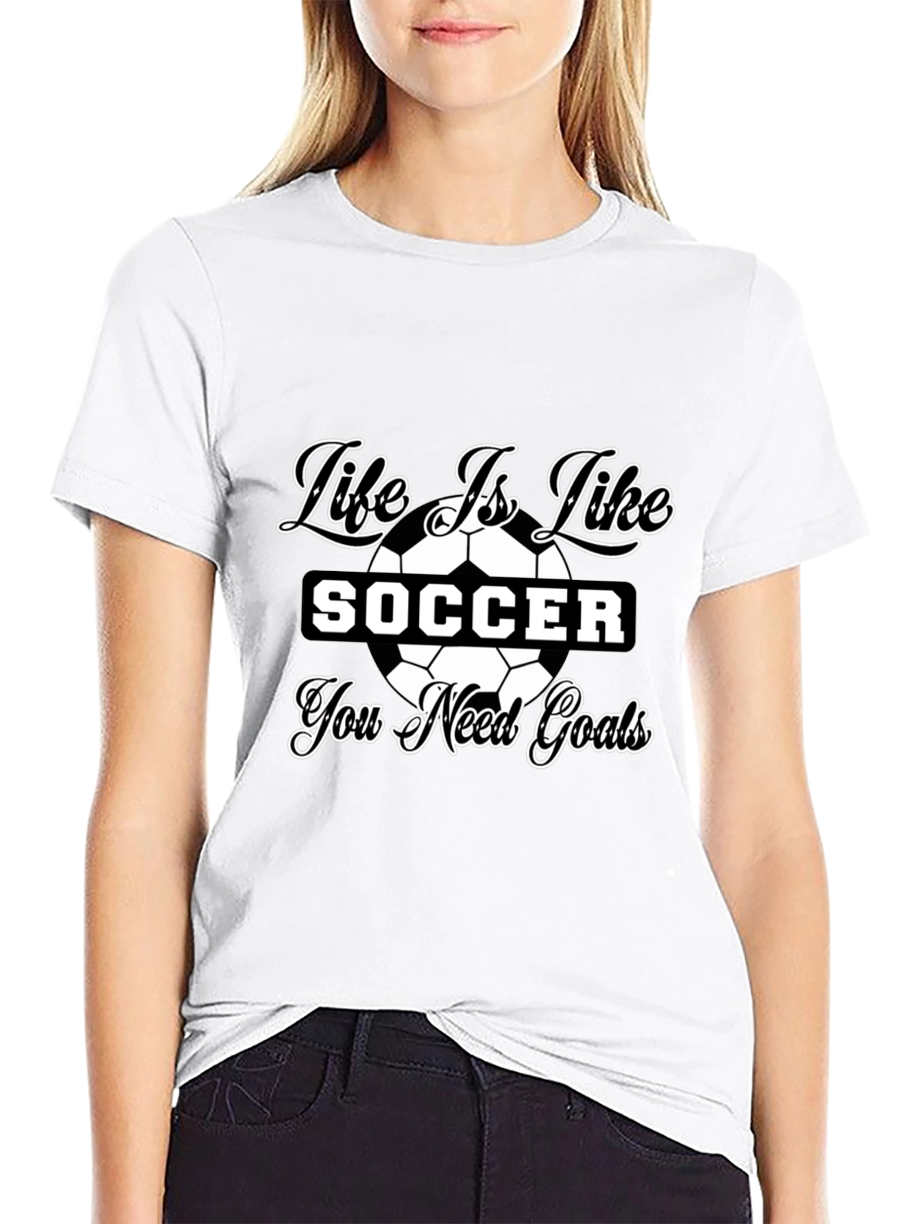 Life is Like Soccer Black T-Shirt - Goals Tee