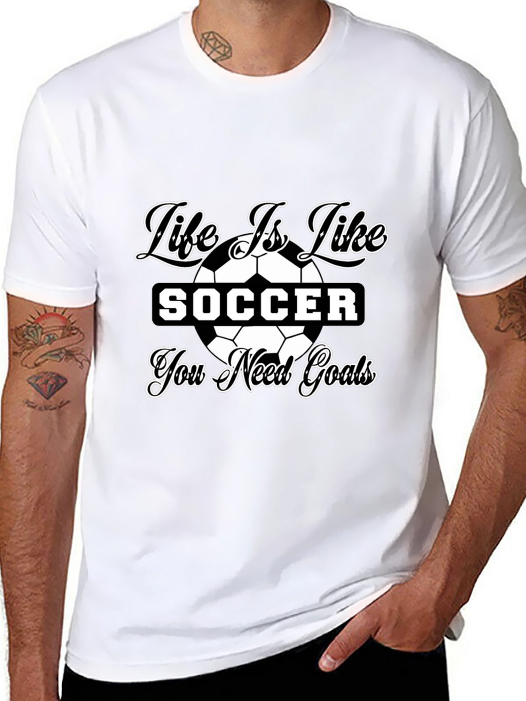 Life is Like Soccer Black T-Shirt - Goals Tee
